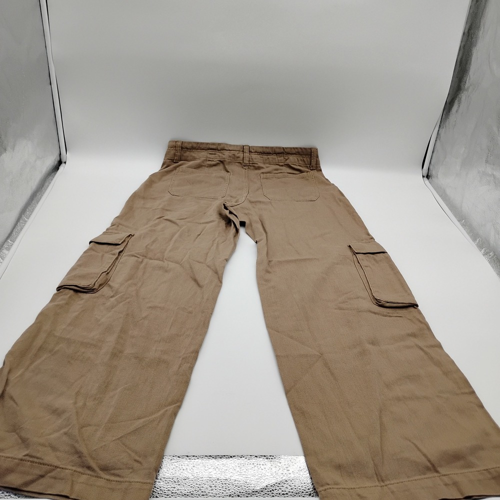 Time and Tru Womens Relaxed Cargo Pants Ermine Brown Wide Leg Tall Size 10 NWT - Picture 12 of 15
